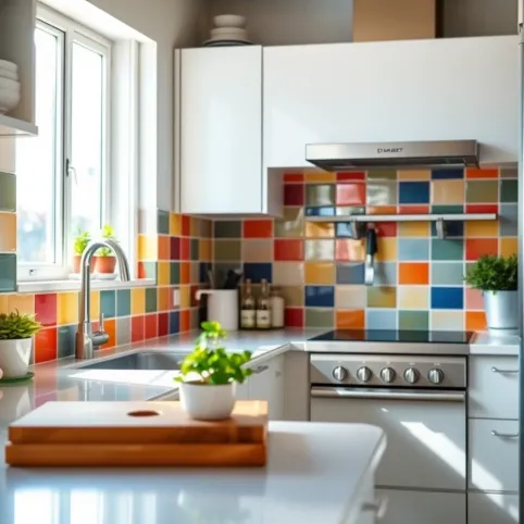 Pomalowane Płytki W Kuchni